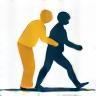 Physical therapy service icon showing movement support